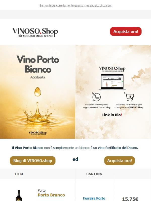 🍹 VINOSO | Il Vino Porto Bianco: un vino fortificato del Douro