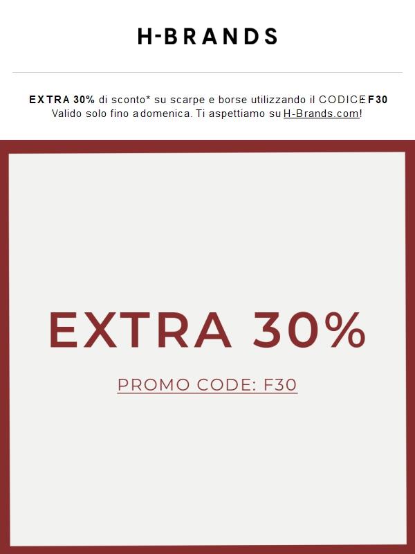 Extra -30% su scarpe & borse ✨