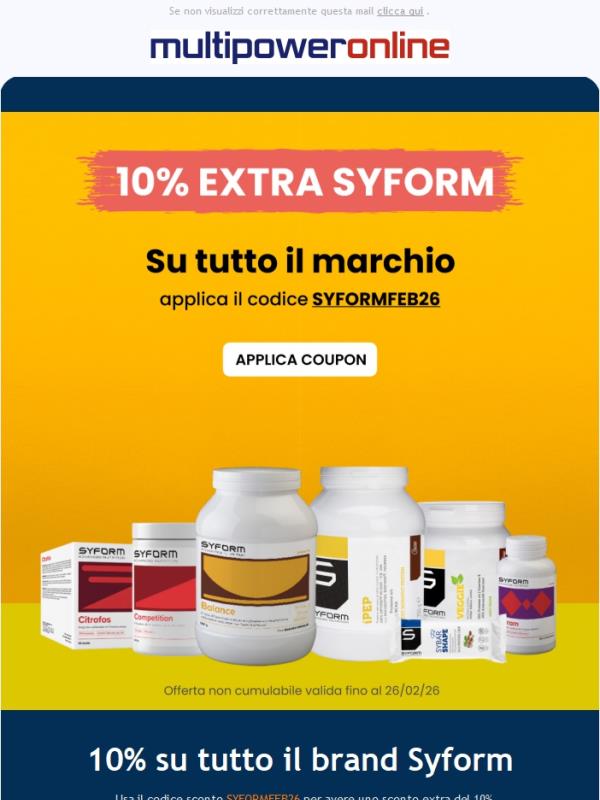 -10% su tutto il brand SYFORM🔥