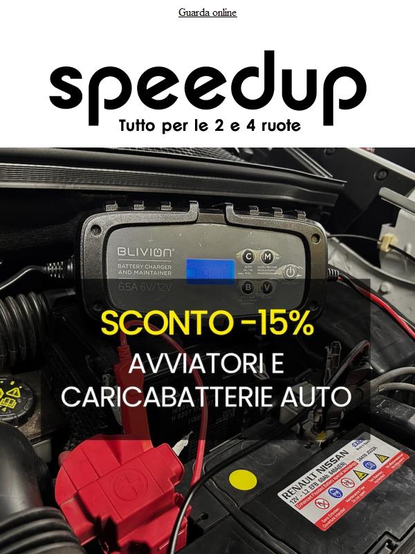 Non rimanere a piedi! 🔋 Sconto -15% su Avviatori e Caricabatterie Auto!