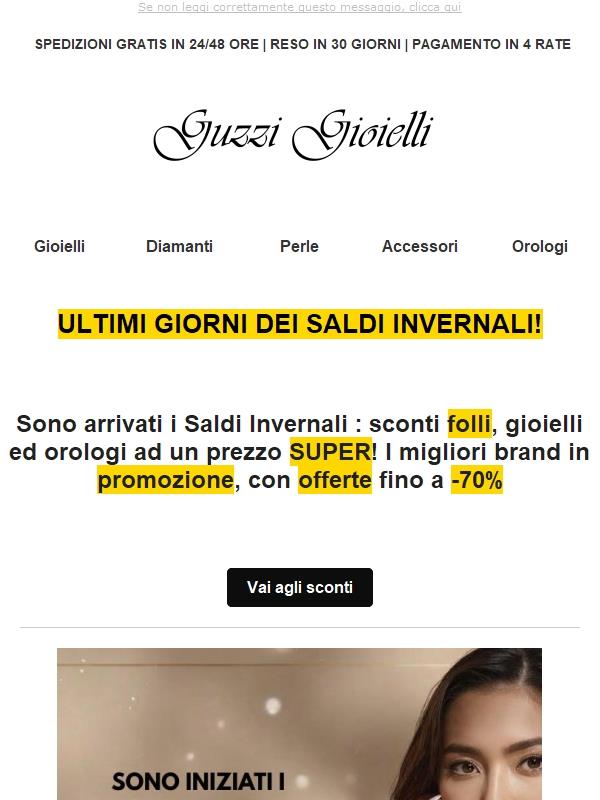 SALDI ESCLUSIVI! Dal -20% e oltre!