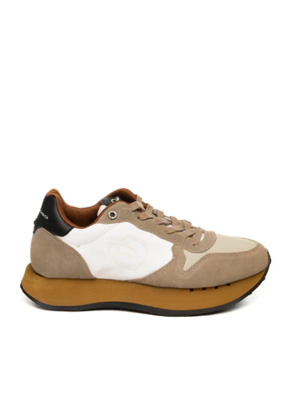Sneaker in Tessuto e Camoscio / Beige