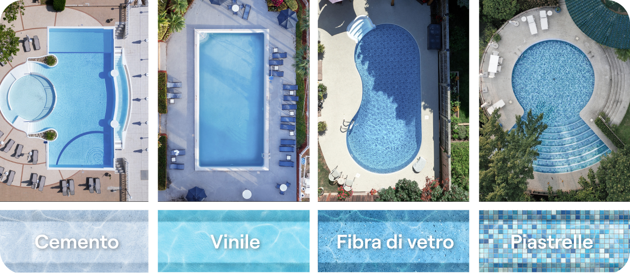 Tipi di piscina e materiali compatibili con Aquasense X