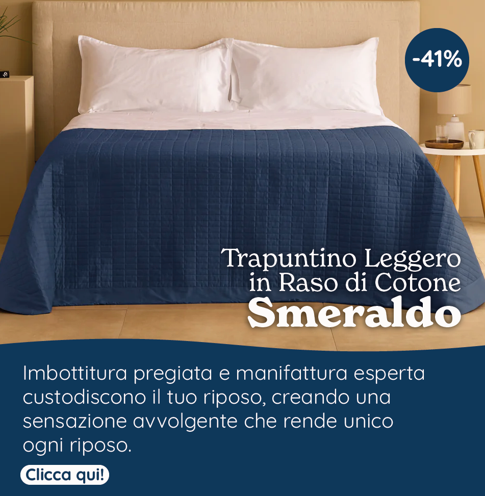 Trapuntino Leggero in Raso di Cotone - Smeraldo