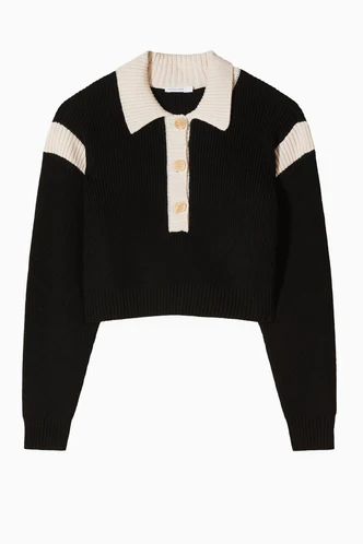 Maglia Polo Color Block / Nero