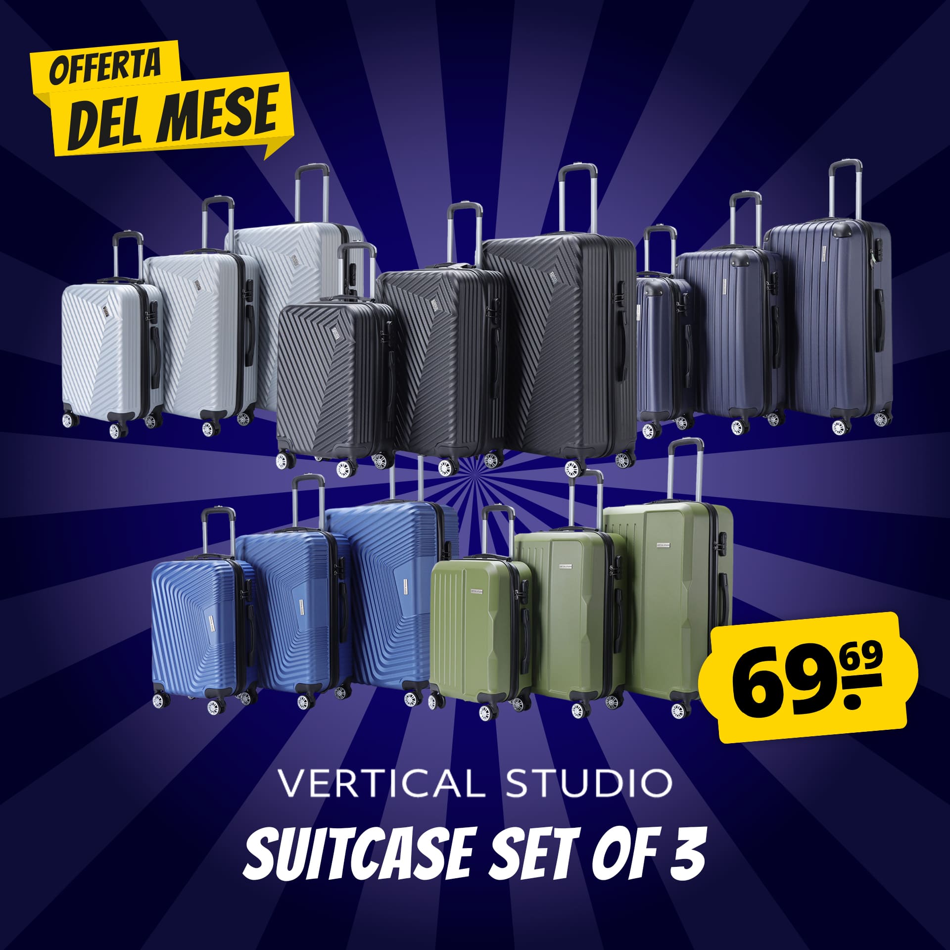 vertical studio oslo valigia set da 3