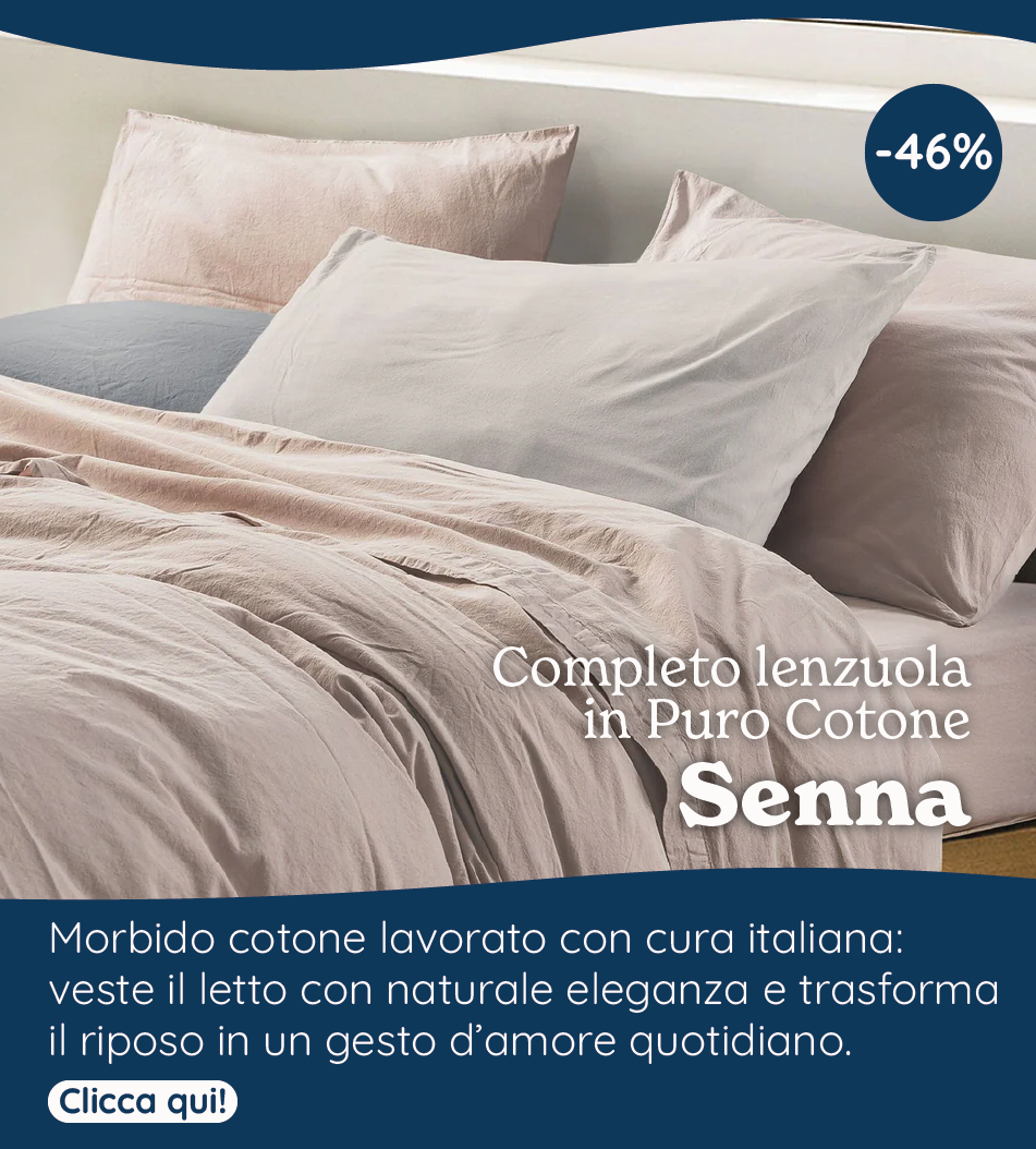 Completo Lenzuola in Puro Cotone StoneWashed No Stiro - Senna