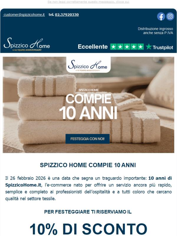 🎂 10 anni insieme 💛 Festeggiali con il 10% di sconto