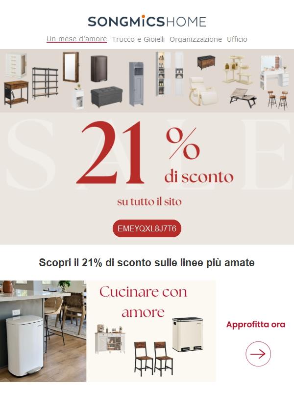 Ciao💖,Solo per questo weekend: -21% su tutto