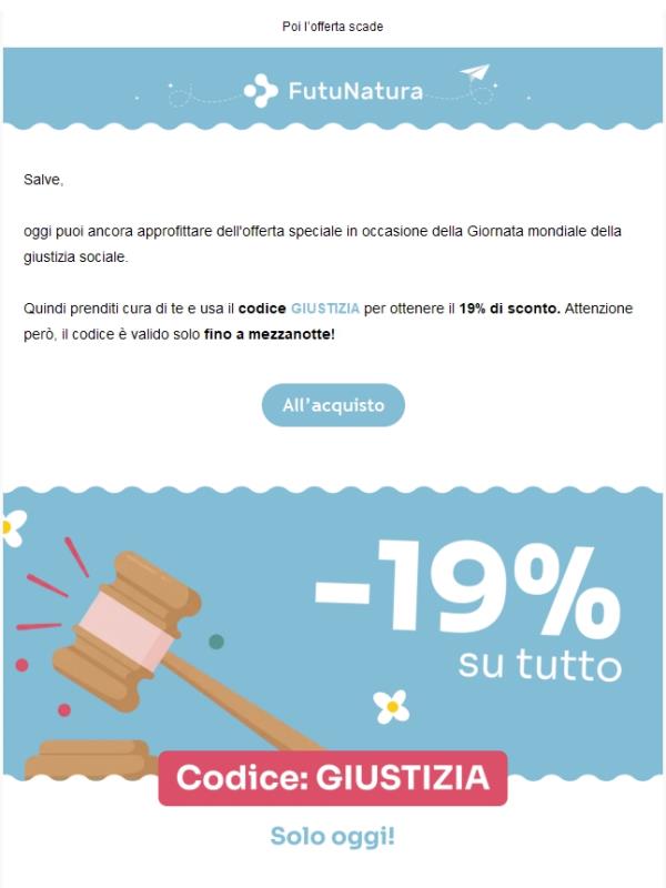 Ancora oggi c'è il -19% su tutto 🧡