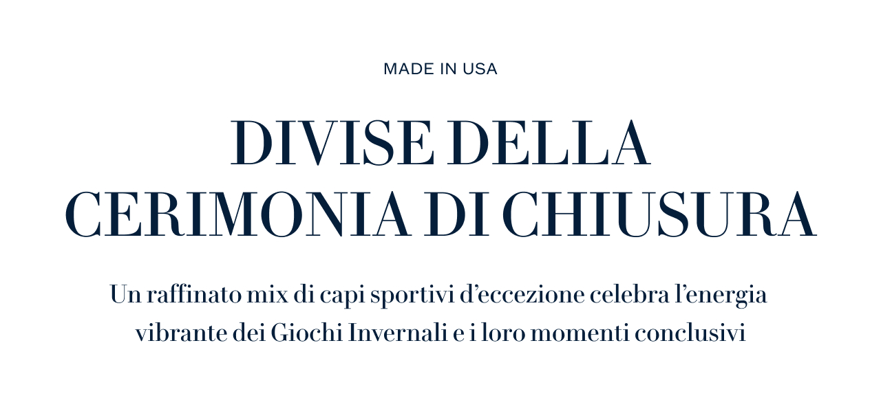 DIVISE DELLA CERIMONIA DI CHIUSURA