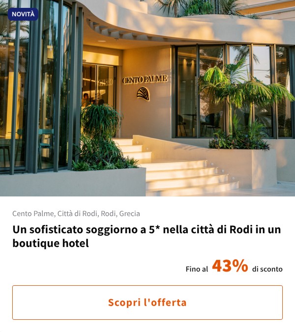 Un sofisticato soggiorno a 5* nella città di Rodi in un boutique hotel