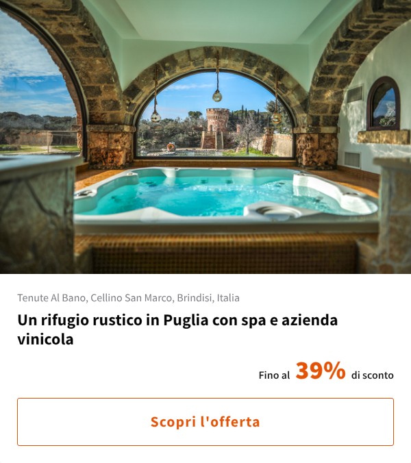 Un rifugio rustico in Puglia con spa e azienda vinicola