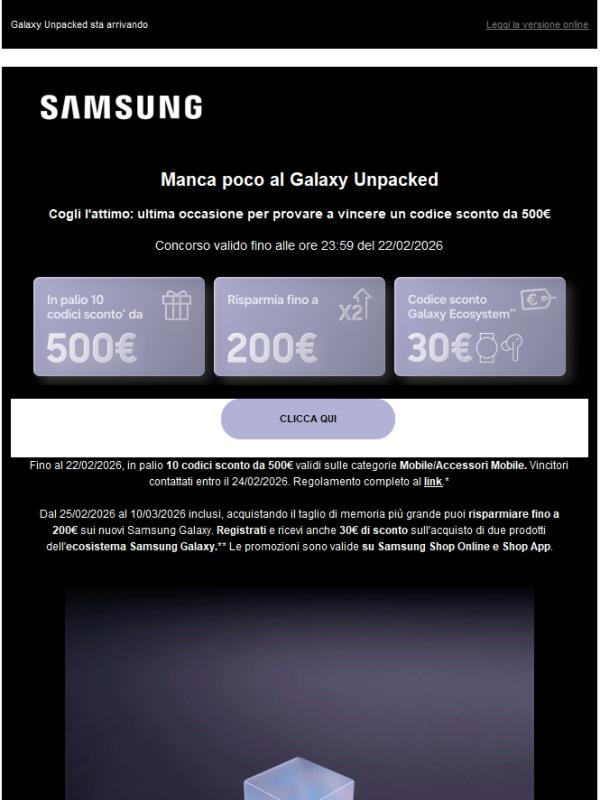 ⏱️ Ultima chiamata, 500€ di sconto