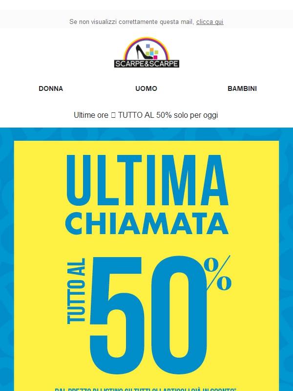 Ultime ore 💥 TUTTO AL -50% sugli articoli già scontati..