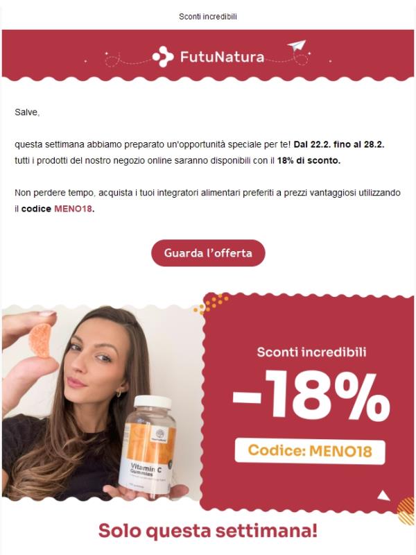 Acchiappa il -18% su tutto 🙌