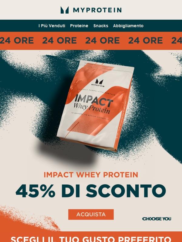 24 Ore 🔥 -45% su Whey Protein