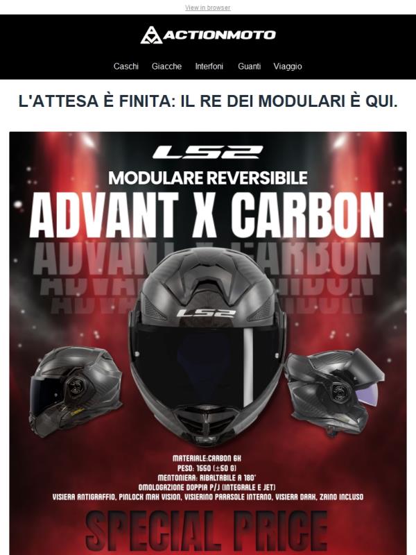 🏁 Pura fibra di carbonio. Prezzo mai visto. Solo per poco!