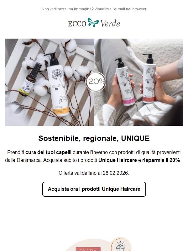 Unique Haircare: -20% di sconto!
