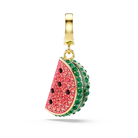 Charm Idyllia, Taglio misto, Cocomero, Multicolore, Placcato color oro