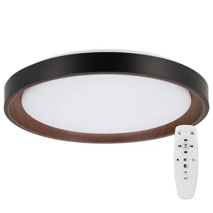 Plafoniera decorativa a LED 40W CCT 3000-6000ºK (tonalità di luce regolabile) con telecomando, finitura nera