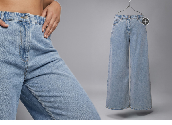 Jeans modello Mary con taglio della gamba dritto e molto ampio e cintura comoda