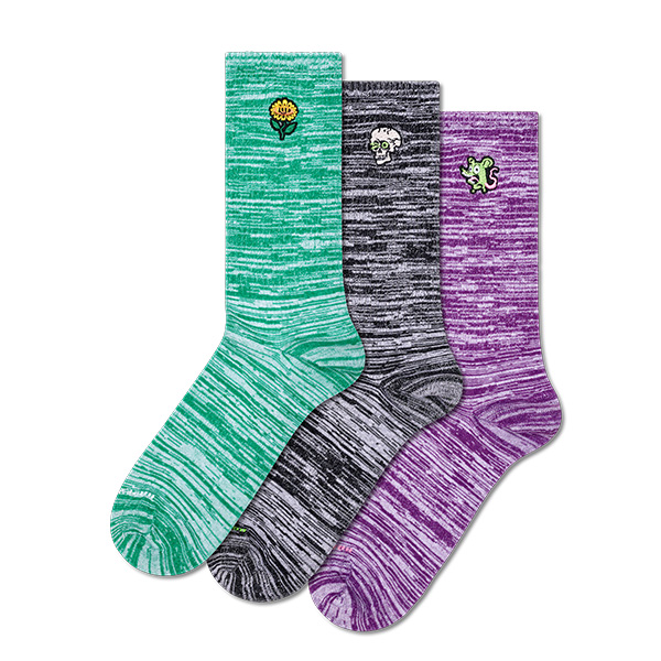 3-Pack Embroidery Sneaker Socks