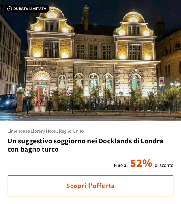 Un suggestivo soggiorno nei Docklands di Londra con bagno turco