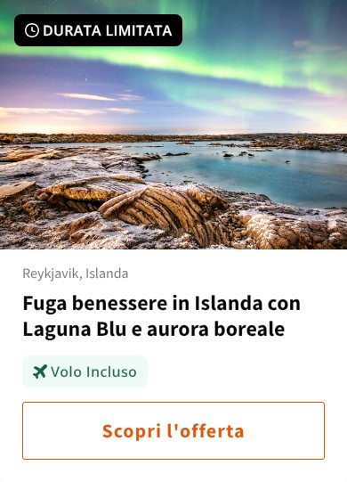 Fuga benessere in Islanda con Laguna Blu e aurora boreale