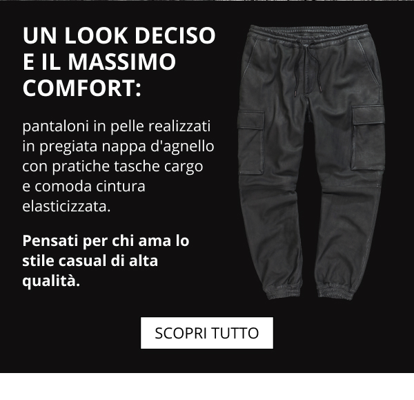 Pantaloni cargo JP1880 in pregiata pelle nappa d'agnello con taglio morbido, fino alla tg. 8XL