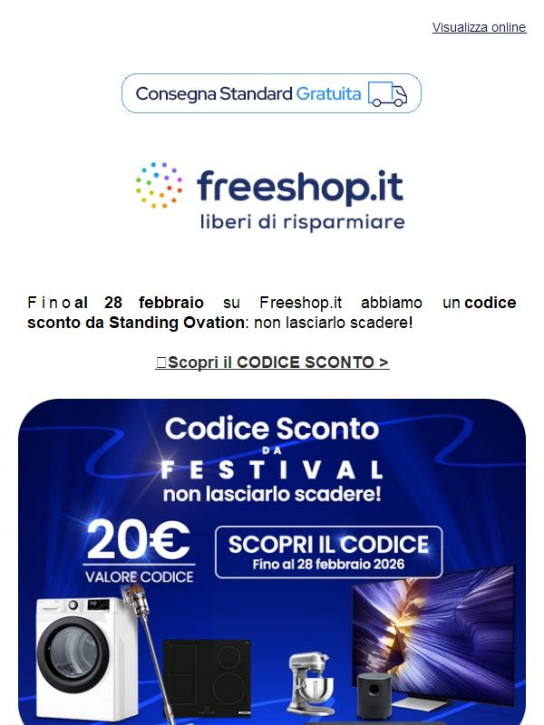 ⏳ Fino al 28/02: -20€ con Codice Sconto esclusivo