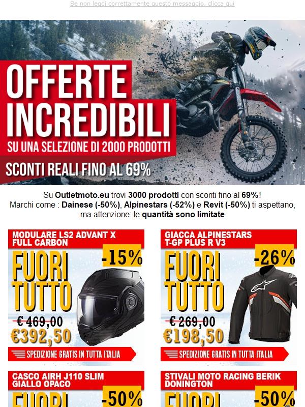 Migliaia Di Prodotti Con Sconti Fino al 69%! Dainese - Alpinestars - Berik e Tanto Altro ! Spedizione Gratis