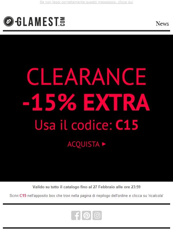 Ora o mai più: -15% EXTRA sui Saldi Finali