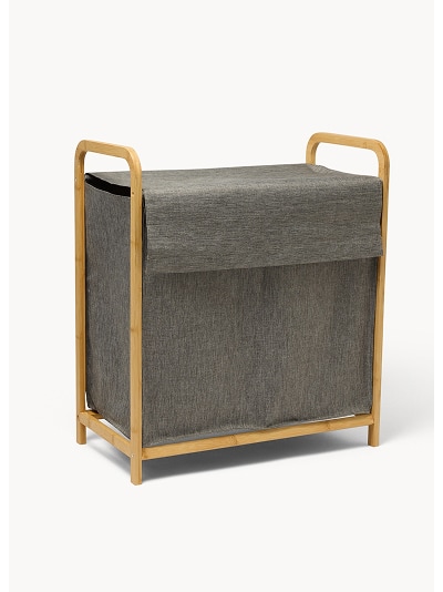 Portabiancheria in bamboo con coperchio