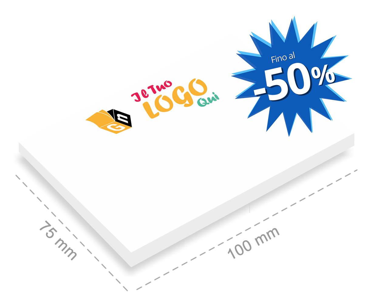 Post it 100x75mm personalizzati con logo Giallonote