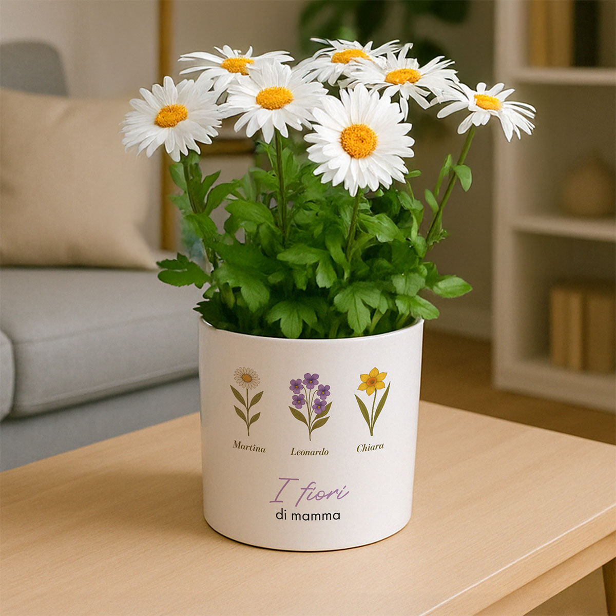 Image of Vaso Personalizzato con Fiori di Nascita