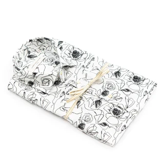 Camicia Bianca con Stampa Floreale Grafica Nera