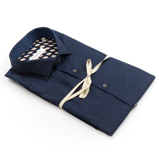 Camicia Blu con Interni Fantasia