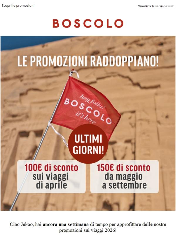 Fino a 150€ di sconto: ultima settimana