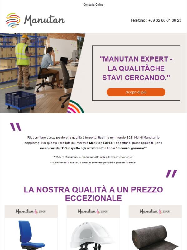 Risparmia il 15% dei costi con il marchio Manutan! Competitivi senza rinunciare alla qualità 🔥