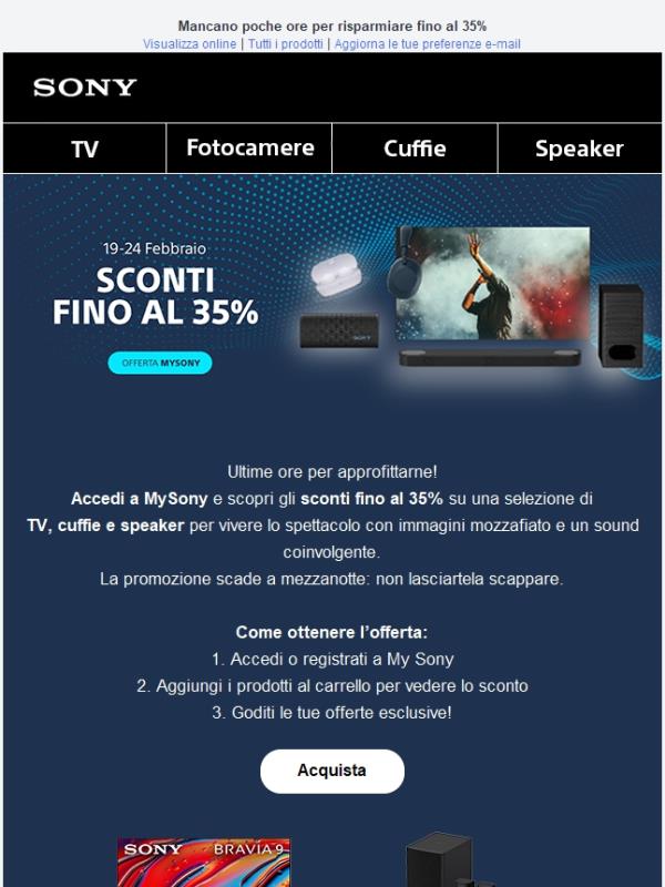 ⏰ Ultime ore: sconti fino al 35% su TV, cuffie e speaker