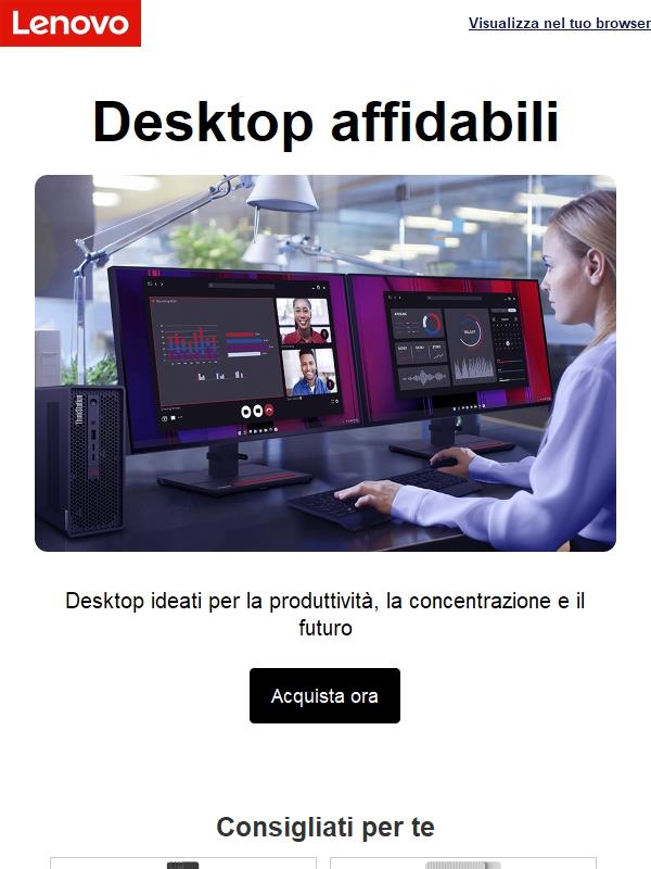 Desktop personalizzati progettati per garantire affidabilità ed efficienza