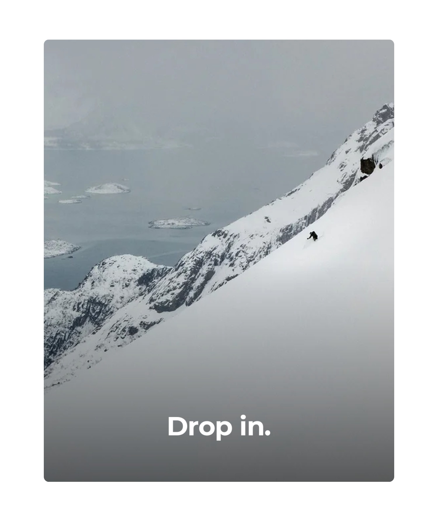an image of a person on a snowboard on a snowy mountain