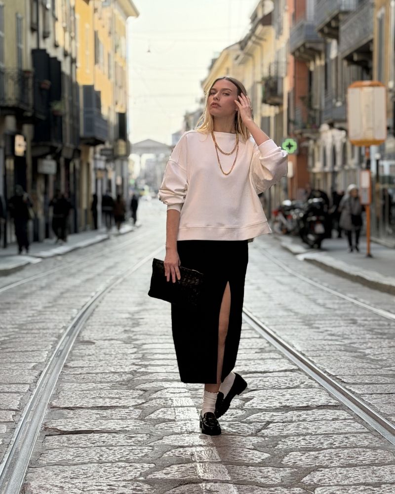 Girocollo Loose Fit in Interlock