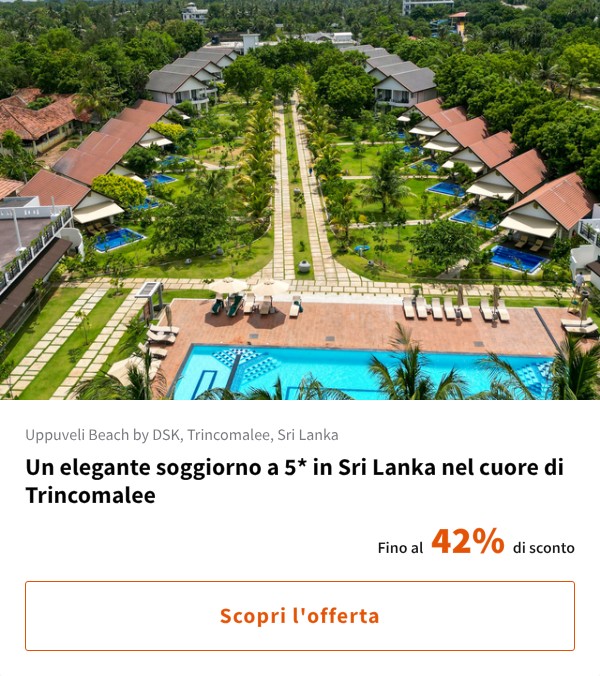 Un elegante soggiorno a 5* in Sri Lanka nel cuore di Trincomalee