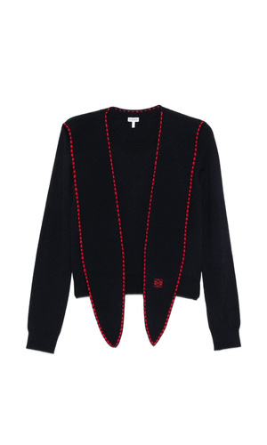 Wool scarfed sweater