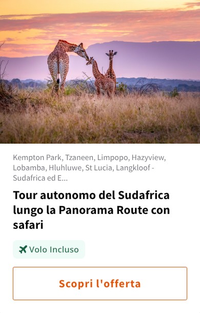 Tour autonomo del Sudafrica lungo la Panorama Route con safari