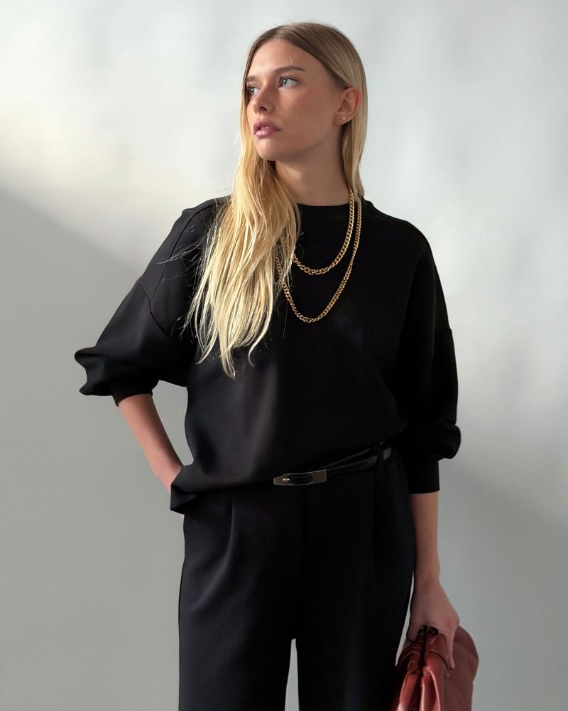 Girocollo Loose Fit in Interlock