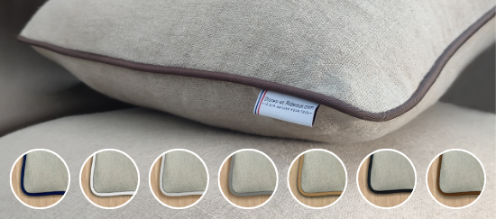 Cuscino decorativo tinta unita con cucitura bordata