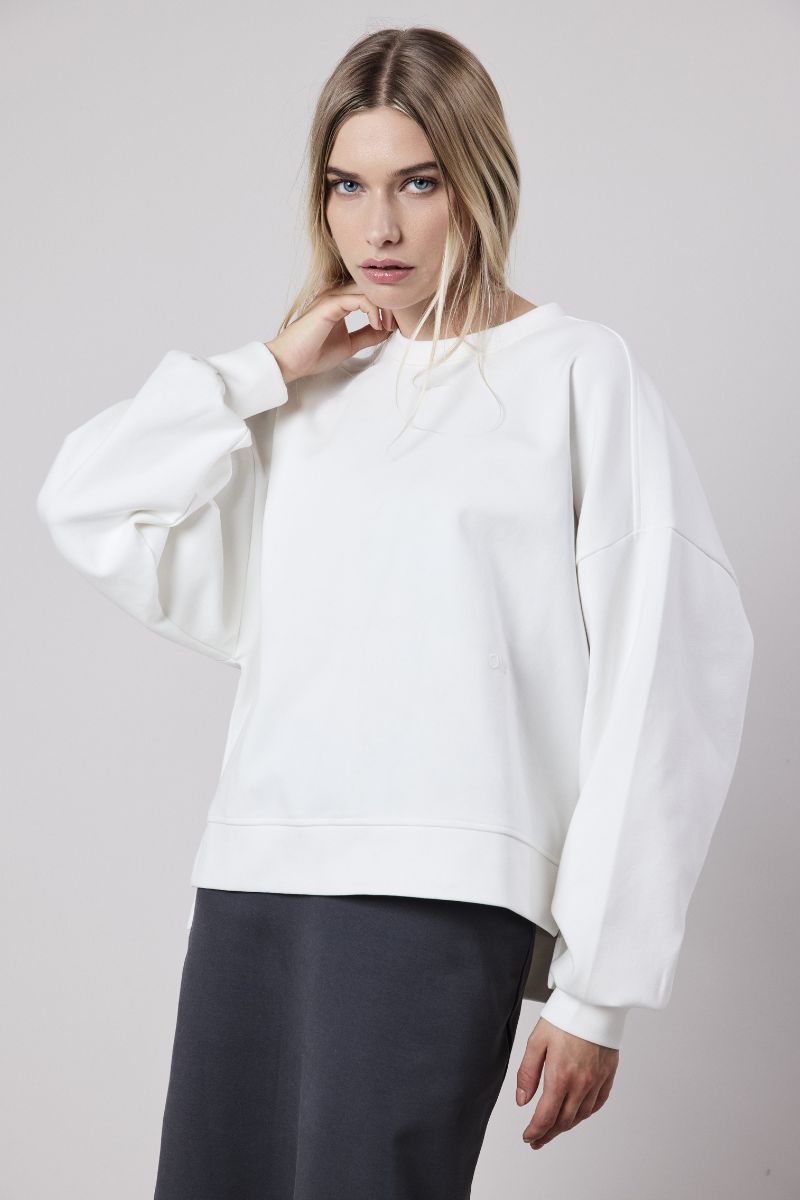 Girocollo Loose Fit in Interlock Off White